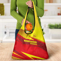 Kyrgyzstan Football Grocery Bag Red and Yellow Sports with National Emblem Design