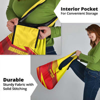 Kyrgyzstan Football Grocery Bag Red and Yellow Sports with National Emblem Design