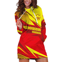 Kyrgyzstan Football Hoodie Dress Red and Yellow Sports with National Emblem Design