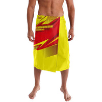 Kyrgyzstan Football Lavalava Red and Yellow Sports with National Emblem Design