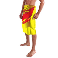 Kyrgyzstan Football Lavalava Red and Yellow Sports with National Emblem Design