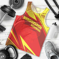 Kyrgyzstan Football Men Tank Top Red and Yellow Sports with National Emblem Design