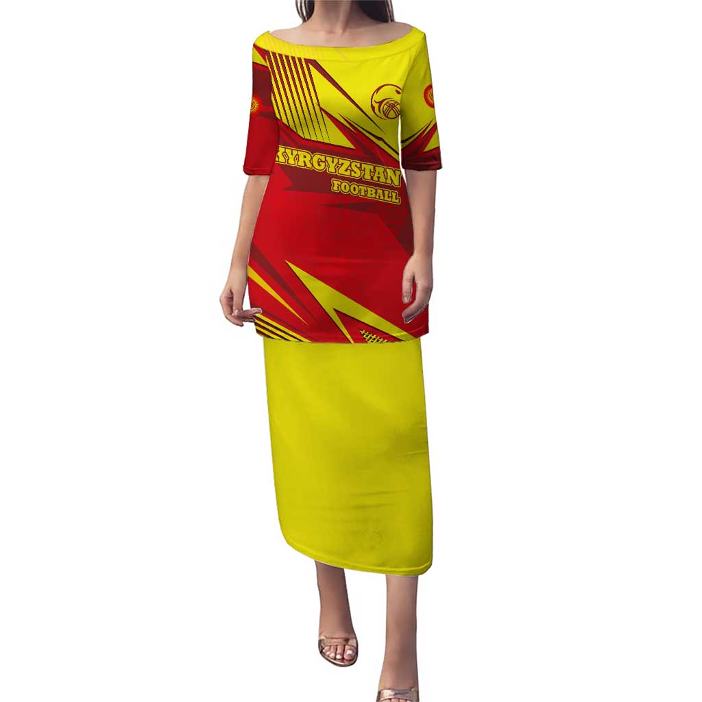 Kyrgyzstan Football Puletasi Red and Yellow Sports with National Emblem Design