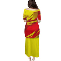 Kyrgyzstan Football Puletasi Red and Yellow Sports with National Emblem Design