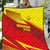 Kyrgyzstan Football Quilt Red and Yellow Sports with National Emblem Design