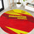 Kyrgyzstan Football Round Carpet Red and Yellow Sports with National Emblem Design