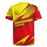 Kyrgyzstan Football Rugby Jersey Red and Yellow Sports with National Emblem Design