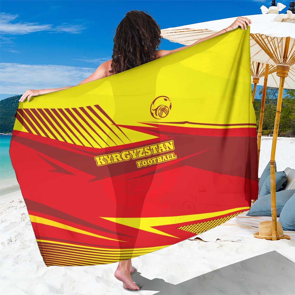 Kyrgyzstan Football Sarong Red and Yellow Sports with National Emblem Design
