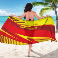 Kyrgyzstan Football Sarong Red and Yellow Sports with National Emblem Design