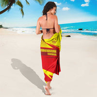 Kyrgyzstan Football Sarong Red and Yellow Sports with National Emblem Design