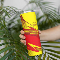 Kyrgyzstan Football Skinny Tumbler Red and Yellow Sports with National Emblem Design