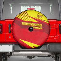 Kyrgyzstan Football Spare Tire Cover Red and Yellow Sports with National Emblem Design