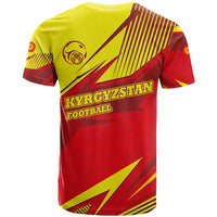 Kyrgyzstan Football T Shirt Red and Yellow Sports with National Emblem Design