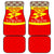 Kyrgyzstan Eagle and Tulip Car Mats with Red Ethnic Pattern with National Sun Emblem - Wonder Print Shop