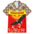 Kyrgyzstan Eagle and Tulip Family Matching Long Sleeve Bodycon Dress and Hawaiian Shirt with Red Ethnic Pattern with National Sun Emblem - Wonder Print Shop