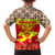 Kyrgyzstan Eagle and Tulip Family Matching Tank Maxi Dress and Hawaiian Shirt with Red Ethnic Pattern with National Sun Emblem - Wonder Print Shop