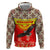 Kyrgyzstan Eagle and Tulip Hoodie with Red Ethnic Pattern with National Sun Emblem - Wonder Print Shop