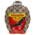 Kyrgyzstan Eagle and Tulip Hoodie with Red Ethnic Pattern with National Sun Emblem - Wonder Print Shop