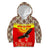 Kyrgyzstan Eagle and Tulip Kid Hoodie with Red Ethnic Pattern with National Sun Emblem - Wonder Print Shop
