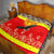 Kyrgyzstan Eagle and Tulip Quilt with Red Ethnic Pattern with National Sun Emblem - Wonder Print Shop