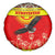 Kyrgyzstan Eagle and Tulip Spare Tire Cover with Red Ethnic Pattern with National Sun Emblem - Wonder Print Shop