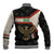 Iraq Golden Eagle Emblem Baseball Jacket with Flag Stripes and National Arabic Script Design - Wonder Print Shop