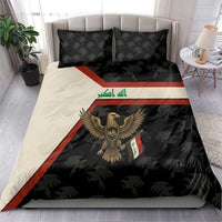 Iraq Golden Eagle Emblem Bedding Set with Flag Stripes and National Arabic Script Design - Wonder Print Shop