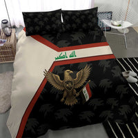 Iraq Golden Eagle Emblem Bedding Set with Flag Stripes and National Arabic Script Design - Wonder Print Shop