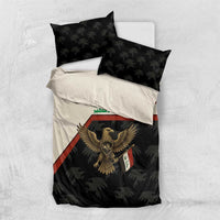 Iraq Golden Eagle Emblem Bedding Set with Flag Stripes and National Arabic Script Design - Wonder Print Shop