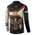 Iraq Golden Eagle Emblem Button Sweatshirt with Flag Stripes and National Arabic Script Design - Wonder Print Shop