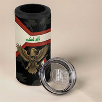 Iraq Golden Eagle Emblem 4 in 1 Can Cooler Tumbler with Flag Stripes and National Arabic Script Design - Wonder Print Shop