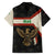 Iraq Golden Eagle Emblem Family Matching Long Sleeve Bodycon Dress and Hawaiian Shirt with Flag Stripes and National Arabic Script Design - Wonder Print Shop