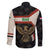 Iraq Golden Eagle Emblem Family Matching Long Sleeve Bodycon Dress and Hawaiian Shirt with Flag Stripes and National Arabic Script Design - Wonder Print Shop