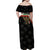 Iraq Golden Eagle Emblem Family Matching Off Shoulder Maxi Dress and Hawaiian Shirt with Flag Stripes and National Arabic Script Design - Wonder Print Shop