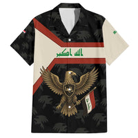 Iraq Golden Eagle Emblem Family Matching Tank Maxi Dress and Hawaiian Shirt with Flag Stripes and National Arabic Script Design - Wonder Print Shop