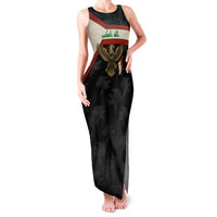 Iraq Golden Eagle Emblem Family Matching Tank Maxi Dress and Hawaiian Shirt with Flag Stripes and National Arabic Script Design - Wonder Print Shop