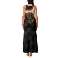 Iraq Golden Eagle Emblem Family Matching Tank Maxi Dress and Hawaiian Shirt with Flag Stripes and National Arabic Script Design - Wonder Print Shop