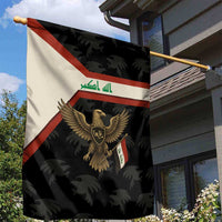 Iraq Golden Eagle Emblem Garden Flag with Flag Stripes and National Arabic Script Design - Wonder Print Shop