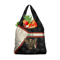 Iraq Golden Eagle Emblem Grocery Bag with Flag Stripes and National Arabic Script Design - Wonder Print Shop
