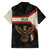 Iraq Golden Eagle Emblem Hawaiian Shirt with Flag Stripes and National Arabic Script Design - Wonder Print Shop