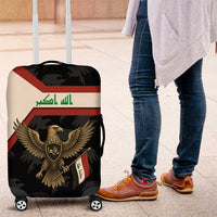 Iraq Golden Eagle Emblem Luggage Cover with Flag Stripes and National Arabic Script Design - Wonder Print Shop