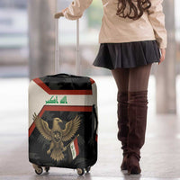 Iraq Golden Eagle Emblem Luggage Cover with Flag Stripes and National Arabic Script Design - Wonder Print Shop