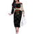 Iraq Golden Eagle Emblem Off The Shoulder Long Sleeve Dress with Flag Stripes and National Arabic Script Design - Wonder Print Shop