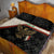 Iraq Golden Eagle Emblem Quilt Bed Set with Flag Stripes and National Arabic Script Design - Wonder Print Shop