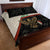 Iraq Golden Eagle Emblem Quilt Bed Set with Flag Stripes and National Arabic Script Design - Wonder Print Shop