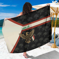 Iraq Golden Eagle Emblem Sarong with Flag Stripes and National Arabic Script Design - Wonder Print Shop