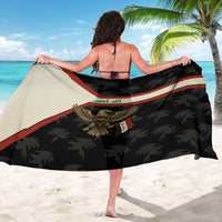 Iraq Golden Eagle Emblem Sarong with Flag Stripes and National Arabic Script Design - Wonder Print Shop