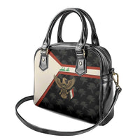 Iraq Golden Eagle Emblem Shoulder Handbag with Flag Stripes and National Arabic Script Design - Wonder Print Shop