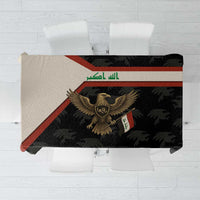 Iraq Golden Eagle Emblem Tablecloth with Flag Stripes and National Arabic Script Design - Wonder Print Shop