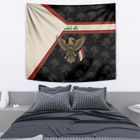 Iraq Golden Eagle Emblem Tapestry with Flag Stripes and National Arabic Script Design - Wonder Print Shop